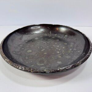 Large Round Dark Finish Brass Plate 10" across